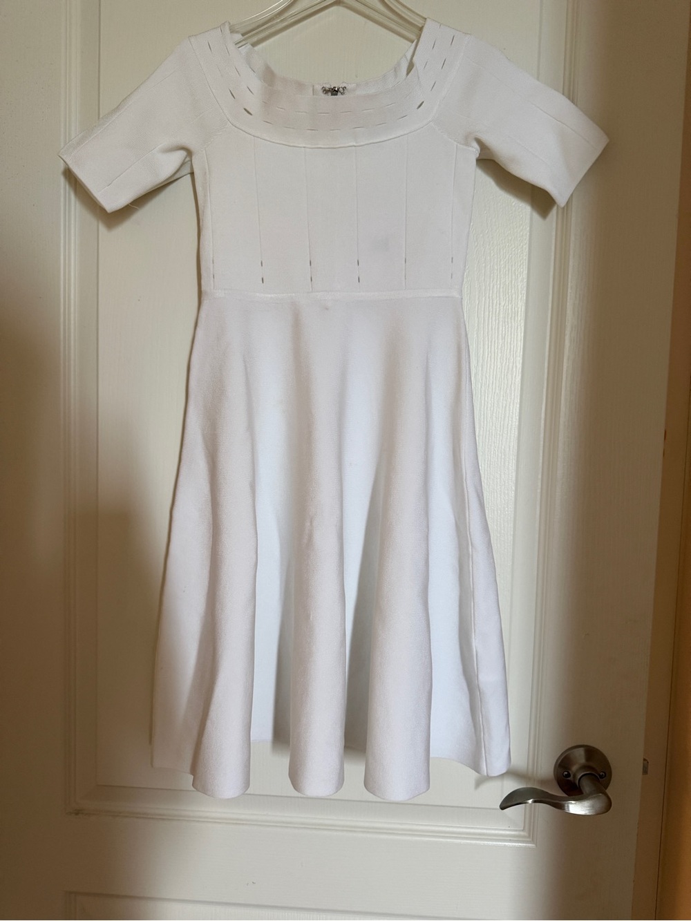 Guess White off shoulder Fit-and-Flare Mini Dress